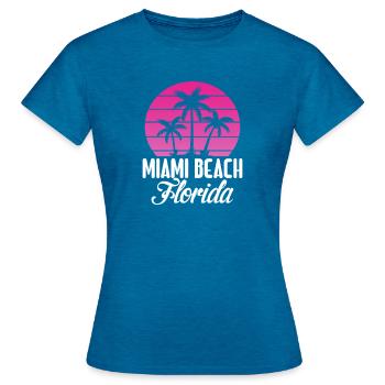 Miami - T-shirt Femme - bleu saphir antique chiné - Devant - AI Model Female 172 dark (172cm)