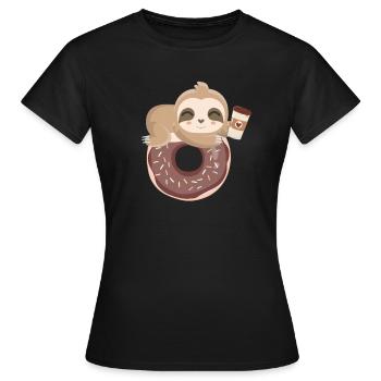 Donut Café Paresseux Donuts GEschenk - T-shirt Femme - noir - Devant - AI Model Female 172 dark (172cm)