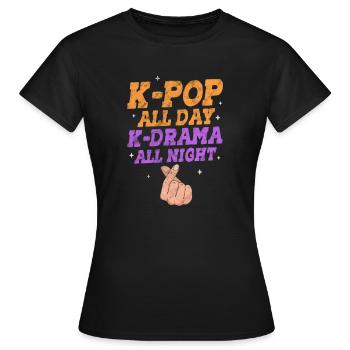 K-Pop Musique Coréenne Pop Corée Kpop Cadeau - T-shirt Femme - noir - Devant - AI Model Female 172 dark (172cm)