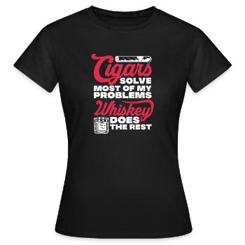 Cigare Whisky Fumer Fumer Cigare Cadeau - T-shirt Femme - noir - Devant - AI Model Female 172 dark (172cm)