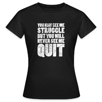 Motivation Motiver Carrière Dire Cadeau - T-shirt Femme - noir - Devant - AI Model Female 172 dark (172cm)