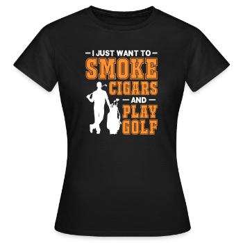 Zigarre Golf Rauchen Zigarren Raucher Geschenk - Frauen T-Shirt - Schwarz - Vorne - AI Model Female 172 dark (172cm)