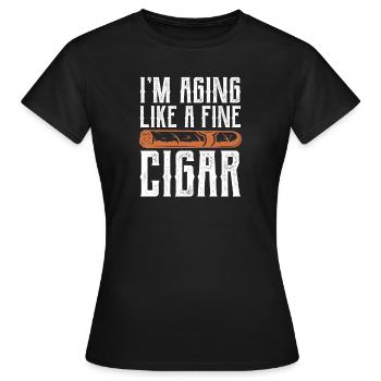 Cigare Fumeur Tabac Cigare Cadeau - T-shirt Femme - noir - Devant - AI Model Female 172 dark (172cm)