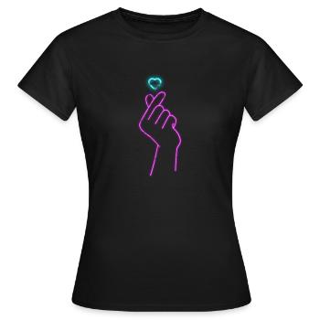 K-Pop Korean Music Pop Korea Kpop Gift - Women's T-Shirt - black - Front - AI Model Female 172 dark (172cm)