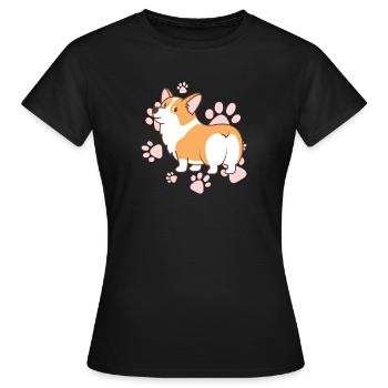 Corgi - Frauen T-Shirt - Schwarz - Vorne - AI Model Female 172 dark (172cm)