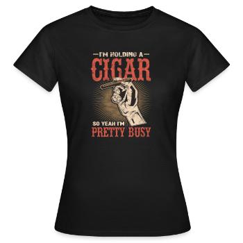 Zigarre - Frauen T-Shirt - Schwarz - Vorne - AI Model Female 172 dark (172cm)