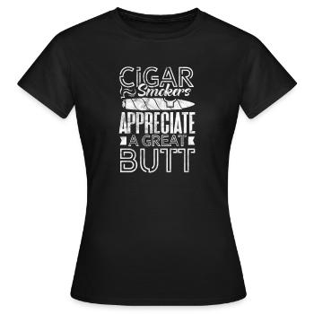 Zigarre - Frauen T-Shirt - Schwarz - Vorne - AI Model Female 172 dark (172cm)