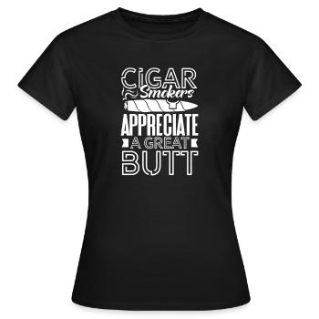 Cigare Fumeur Tabac Cigare Cadeau - T-shirt Femme - noir - Devant - AI Model Female 172 dark (172cm)
