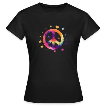 Hippie - T-shirt Femme - noir - Devant - AI Model Female 172 dark (172cm)