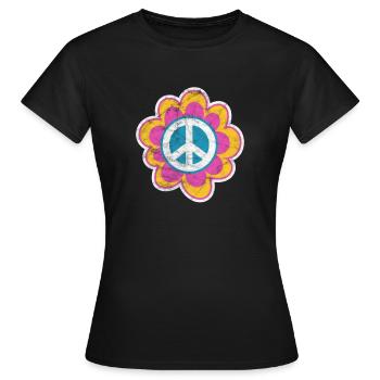 Hippie - Frauen T-Shirt - Schwarz - Vorne - AI Model Female 172 dark (172cm)