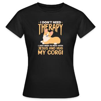 Corgi - Frauen T-Shirt - Schwarz - Vorne - AI Model Female 172 dark (172cm)