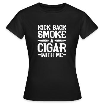 Cigare Fumeur Tabac Cigare Cadeau - T-shirt Femme - noir - Devant - AI Model Female 172 dark (172cm)