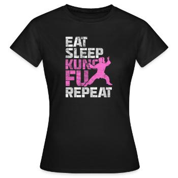 Kung-fu - T-shirt Femme - noir - Devant - AI Model Female 172 dark (172cm)