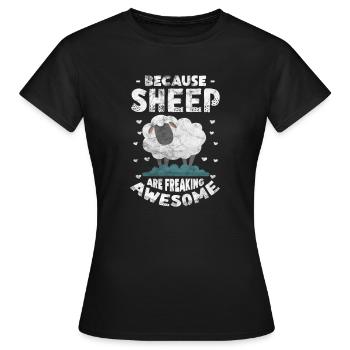 Schaf Schafe Bauernhof Tier Schafbock Geschenk - Frauen T-Shirt - Schwarz - Vorne - AI Model Female 172 dark (172cm)