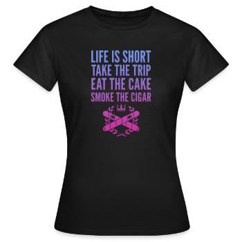 Zigarre Rauchen Raucher Tabak Zigarren Geschenk - Frauen T-Shirt - Schwarz - Vorne - AI Model Female 172 dark (172cm)