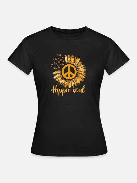 Hippie Peace Flower Power Love Peace Gift - Vrouwen T-shirt - zwart