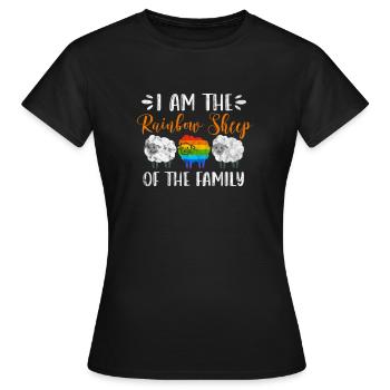 Schaf LGBT Schafe Bauernhof Gay Schafbock Geschenk - Frauen T-Shirt - Schwarz - Vorne - AI Model Female 172 dark (172cm)