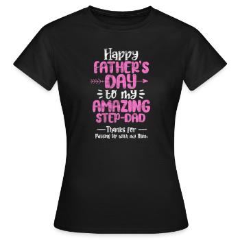 Stiefvater - Frauen T-Shirt - Schwarz - Vorne - AI Model Female 172 dark (172cm)