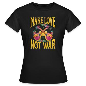 Hippie - Frauen T-Shirt - Schwarz - Vorne - AI Model Female 172 dark (172cm)