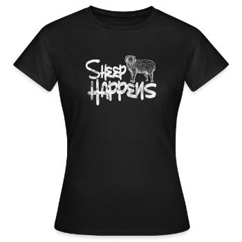 Schaf Schafe Bauernhof Tier Schafbock Geschenk - Frauen T-Shirt - Schwarz - Vorne - AI Model Female 172 dark (172cm)
