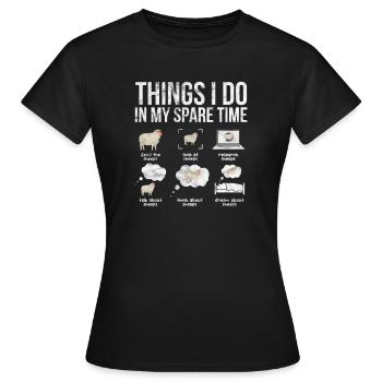 Schaf Schafe Bauernhof Tier Schafbock Geschenk - Frauen T-Shirt - Schwarz - Vorne - AI Model Female 172 dark (172cm)