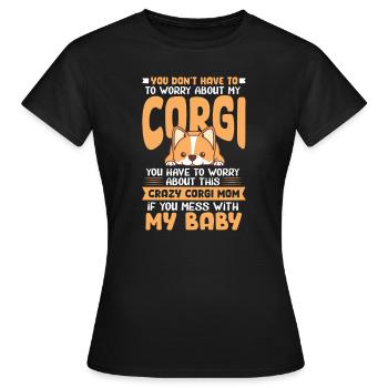 Corgi - Frauen T-Shirt - Schwarz - Vorne - AI Model Female 172 dark (172cm)