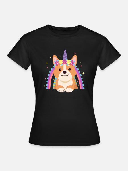 Corgi - Frauen T-Shirt - Schwarz