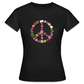Hippie - Frauen T-Shirt - Schwarz - Vorne - AI Model Female 172 dark (172cm)