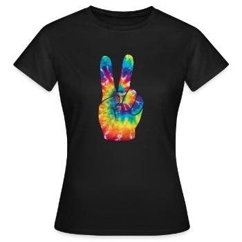 Hippie - Frauen T-Shirt - Schwarz - Vorne - AI Model Female 172 dark (172cm)