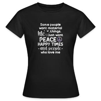 Hippie - Frauen T-Shirt - Schwarz - Vorne - AI Model Female 172 dark (172cm)