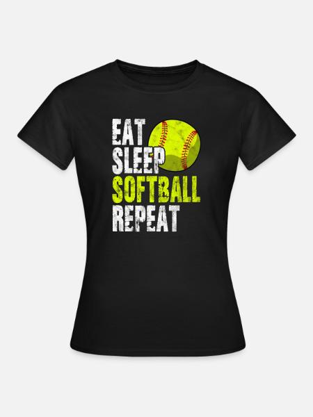 Softball - Frauen T-Shirt - Schwarz