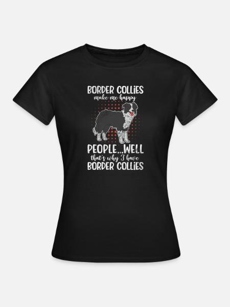 Border Collie - T-shirt Femme - noir