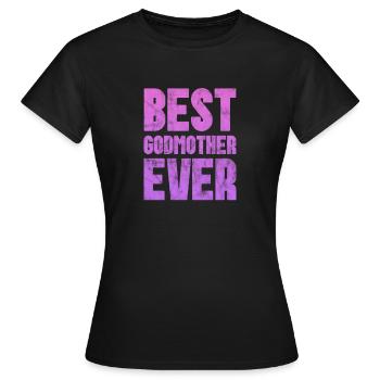 Marraine Tante Marraine Baptême Nièce Neveu Cadeau - T-shirt Femme - noir - Devant - AI Model Female 172 dark (172cm)