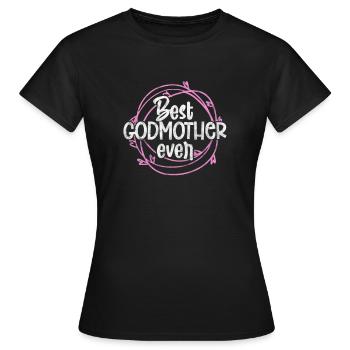 Marraine Tante Marraine Baptême Nièce Neveu Cadeau - T-shirt Femme - noir - Devant - AI Model Female 172 dark (172cm)