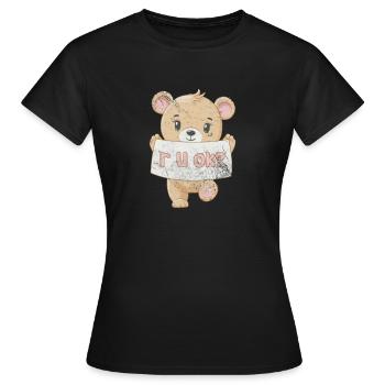 Nounours - T-shirt Femme - noir - Devant - AI Model Female 172 dark (172cm)