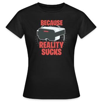 VR Virtual Reality - Frauen T-Shirt - Schwarz - Vorne - AI Model Female 172 dark (172cm)