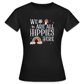 Hippie - T-shirt Femme - noir - Devant - AI Model Female 172 dark (172cm)