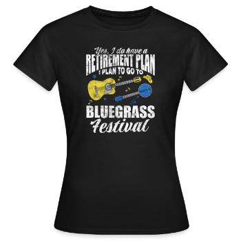 Ruhestand Bluegrass Festival - Frauen T-Shirt - Schwarz - Vorne - AI Model Female 172 dark (172cm)