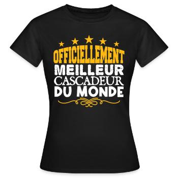 Cascadeur | meilleur Cascadeur | légende Cascadeur - T-shirt Femme - noir - Devant - AI Model Female 172 dark (172cm)