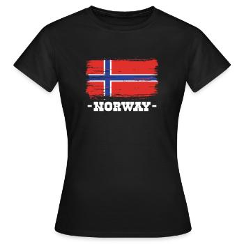 Norvège - T-shirt Femme - noir - Devant - AI Model Female 172 dark (172cm)