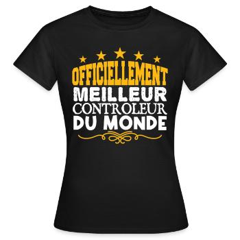 Controleur | meilleur Controleur | légende Control - T-shirt Femme - noir - Devant - AI Model Female 172 dark (172cm)