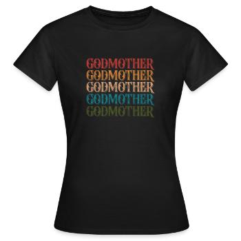 Marraine Tante Marraine Baptême Nièce Neveu Cadeau - T-shirt Femme - noir - Devant - AI Model Female 172 dark (172cm)