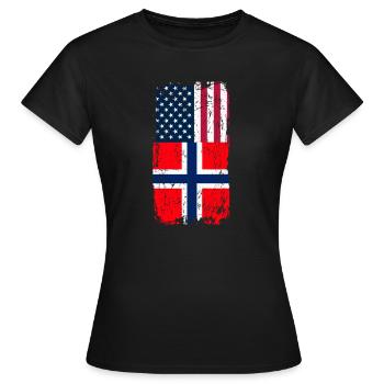 Norvège Amérique - T-shirt Femme - noir - Devant - AI Model Female 172 dark (172cm)