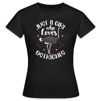 Strauß - Frauen T-Shirt - Schwarz - Vorne - AI Model Female 172 dark (172cm)