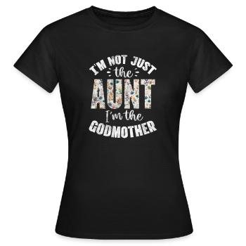 Marraine Tante Marraine Baptême Nièce Neveu Cadeau - T-shirt Femme - noir - Devant - AI Model Female 172 dark (172cm)