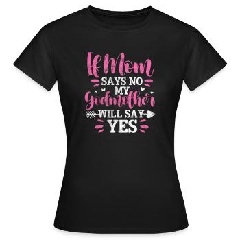 Marraine Tante Marraine Baptême Nièce Neveu Cadeau - T-shirt Femme - noir - Devant - AI Model Female 172 dark (172cm)