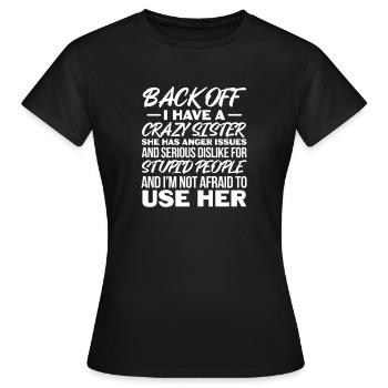 Soeur Frère Frères et sœurs Cadeau de famille - T-shirt Femme - noir - Devant - AI Model Female 172 dark (172cm)