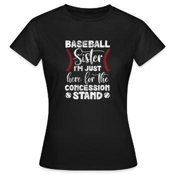 Baseball Soeur Frère Frères et Sœurs Cadeau - T-shirt Femme - noir - Devant - AI Model Female 172 dark (172cm)