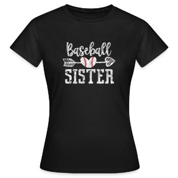 Baseball Soeur Frère Frères et Sœurs Cadeau - T-shirt Femme - noir - Devant - AI Model Female 172 dark (172cm)