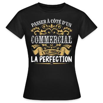 Le Meilleur Commercial | Commercial à la perfectio - T-shirt Femme - noir - Devant - AI Model Female 172 dark (172cm)